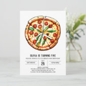 Invitation Anniversaire Pizza Simple Imprimable (Debout devant)