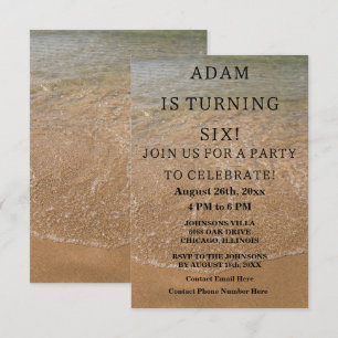 Invitation Anniversaire Plage Nautique Personnalisé tendance