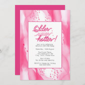 Invitation Anniversaire, plus sage, rose chaud plus chaud 30e (Devant / Derrière)