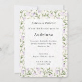 Invitation Anniversaire Plutôt Violet Floral (Devant)