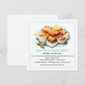 Invitation anniversaire Poisson Frit & Frites déco (Devant / Derrière)