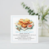 Invitation anniversaire Poisson Frit & Frites déco (Debout devant)