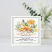 Invitation anniversaire Poisson Frit & Frites déco (Debout devant)