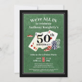Invitation Anniversaire Poker Card Party N'importe quel âge (Devant)