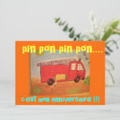 Invitation anniversaire  pompiers (Debout devant)