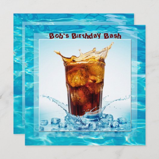 Invitation Anniversaire Pool Bash (Devant / Derrière)