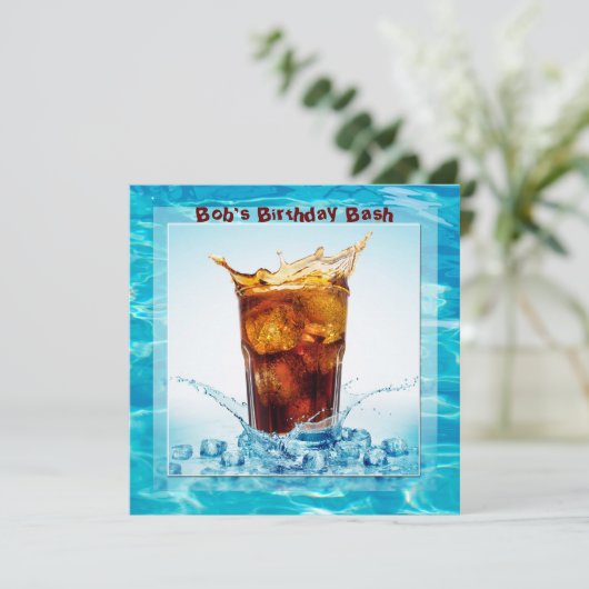 Invitation Anniversaire Pool Bash (Debout devant)