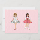 Invitation Anniversaire Poupées en Papier Vintage (Dos)