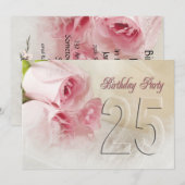 Invitation anniversaire pour 25 ans (Devant / Derrière)