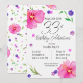 Invitation anniversaire pour | 33e partie | Design (Devant / Derrière)