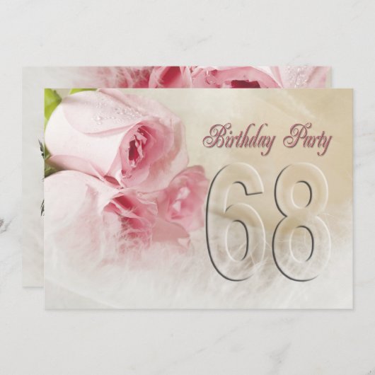 Invitation anniversaire pour 68 ans (Devant / Derrière)