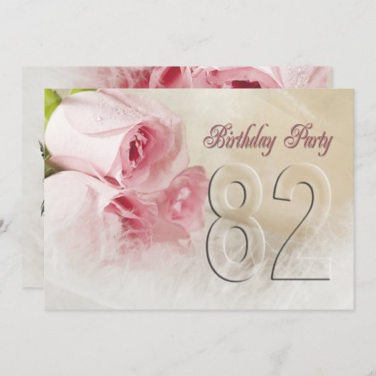 Invitation anniversaire pour 82 ans (Devant / Derrière)