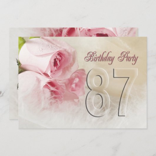 Invitation anniversaire pour 87 ans (Devant / Derrière)