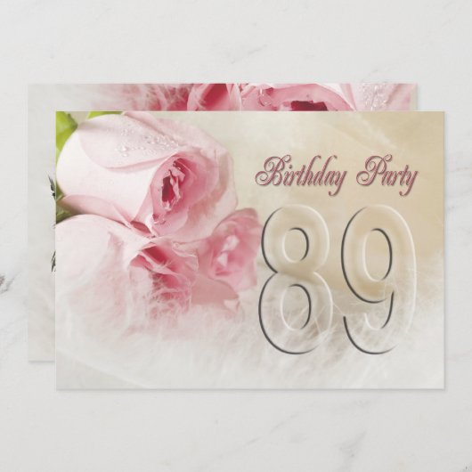 Invitation anniversaire pour 89 ans (Devant / Derrière)