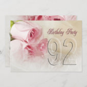 Invitation anniversaire pour 92 ans (Devant / Derrière)