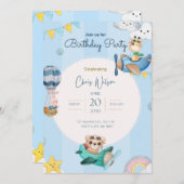 Invitation anniversaire pour les enfants (Devant / Derrière)