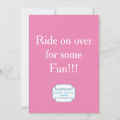 Invitation Anniversaire pourpre de point de polka de rayure (Dos)