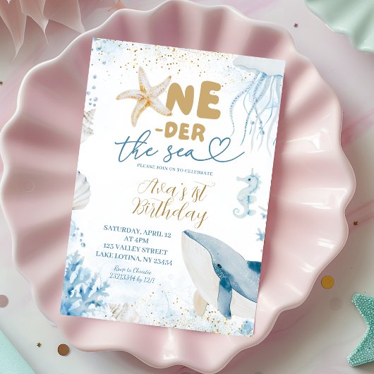 Invitation Anniversaire Premier Bleu sous la Mer