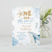 Invitation Anniversaire Premier Bleu sous la Mer (Debout devant)