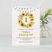 Invitation Anniversaire Premier de Rustic Woods Sunflower (Debout devant)