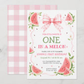 Invitation Anniversaire Premier Été Pastèque (Devant / Derrière)