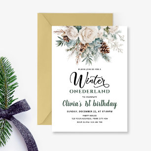 Invitation Anniversaire Premier Evergreen Winter Onederland