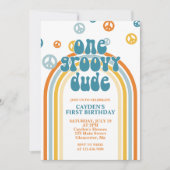 Invitation anniversaire premier Groovy One Retro B (Devant)