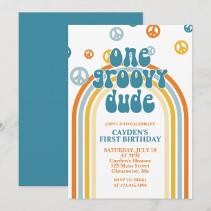 Invitation anniversaire premier Groovy One Retro B