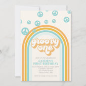 Invitation anniversaire premier Groovy One Retro B (Devant)