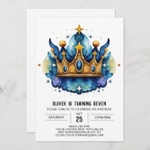 Invitation Anniversaire Prince Héritier moderne imprimable (Devant / Derrière)