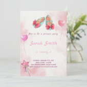 Invitation anniversaire princesse chaussures (Debout devant)