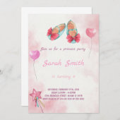 Invitation anniversaire princesse chaussures (Devant / Derrière)