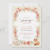Invitation Anniversaire Princesse Florale Rose 1 a (Devant)