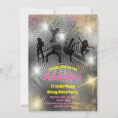 Invitation Anniversaire psychédélique disco fou (Devant)