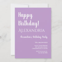 Anniversaire Purple Lilac Typographie Joyeux Anniv