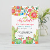 Invitation Anniversaire Quinceanera de photo de cactus de (Debout devant)