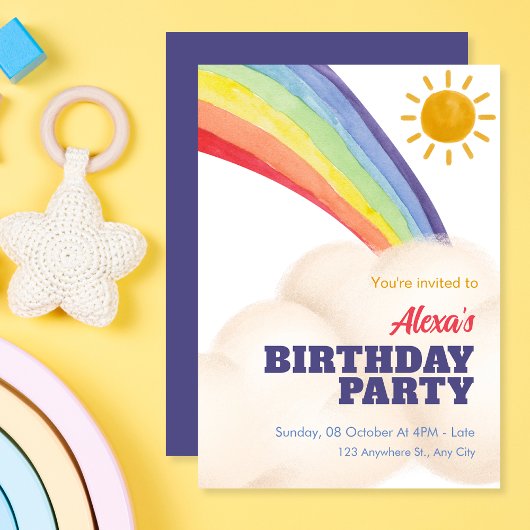 Invitation anniversaire Rainbow