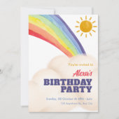 Invitation anniversaire Rainbow (Devant)