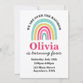 Invitation anniversaire Rainbow aux couleurs vives (Devant)