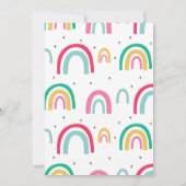 Invitation anniversaire Rainbow aux couleurs vives (Dos)