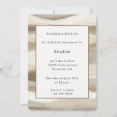 Invitation Anniversaire rayures ondulées marron crème (Devant)