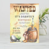 Invitation Anniversaire Recherché de Cowboy (Debout devant)