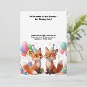 Invitation Anniversaire Renard Adorable (Debout devant)