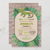 Invitation Anniversaire Reptile Enfants Anniversaire Lizard C (Devant / Derrière)