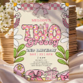 Invitation anniversaire rétro 2 ans Daisy