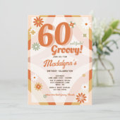 Invitation anniversaire rétro 60 ans et se sentir (Debout devant)