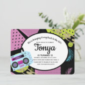 Invitation Anniversaire Rétro 80s 90s Retour Arriè (Debout devant)