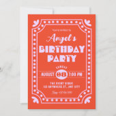 Invitation Anniversaire rétro amusant (Devant)