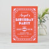 Invitation Anniversaire rétro amusant (Debout devant)