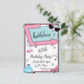 Invitation anniversaire rétro années 50 tout âge (Debout devant)